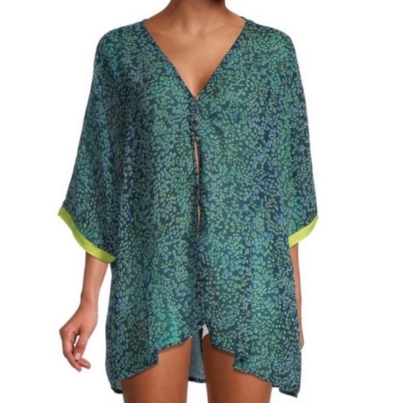 Free People Intimately Swim Cover Up Blue Green Small - Picture 2 of 10